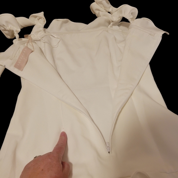 NWT Keepsake the Label Escape Mini Dress White Ivory Ruffle Details Size Small - Picture 9 of 12